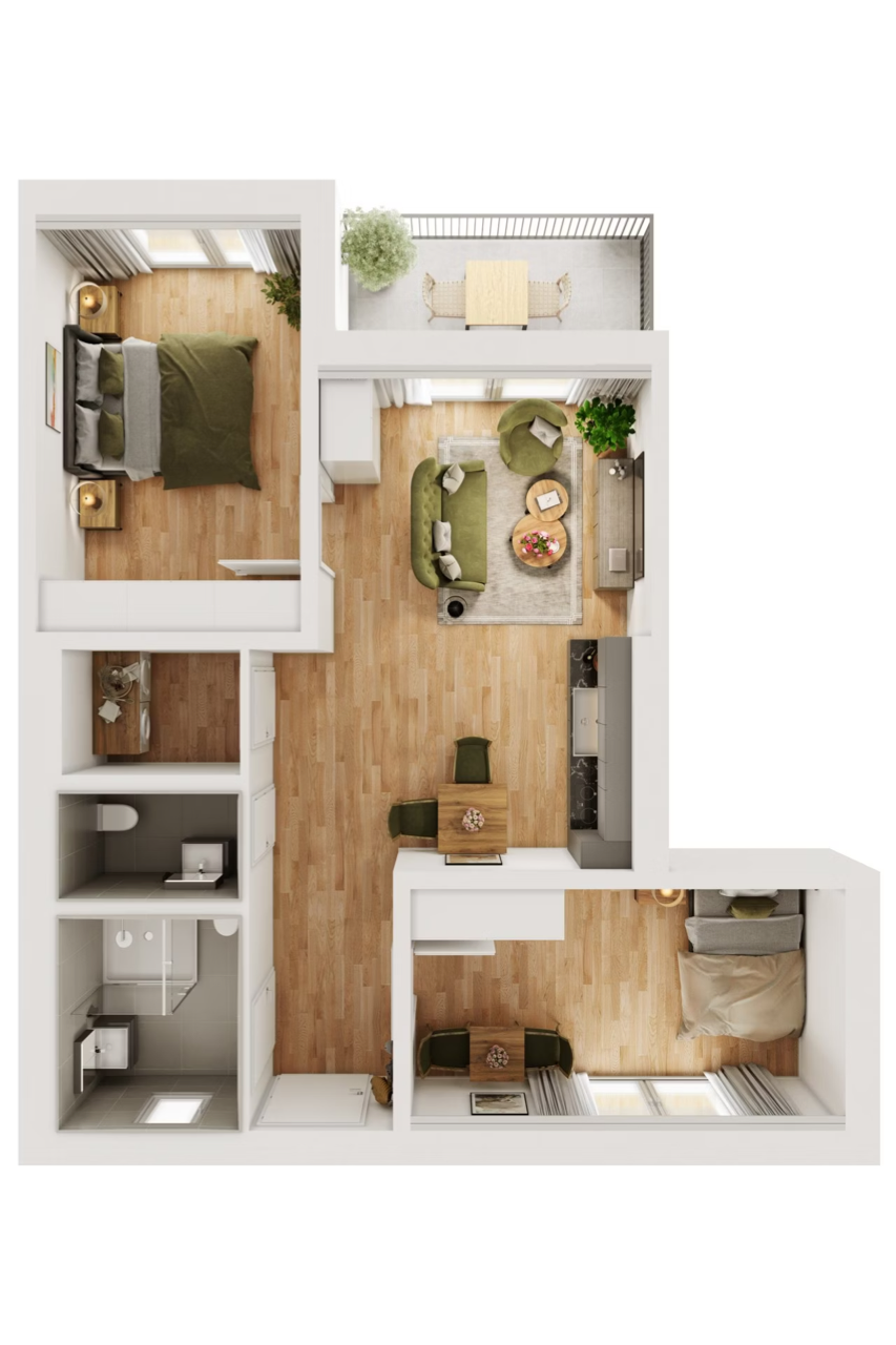 Grundriss Apartment Typ C