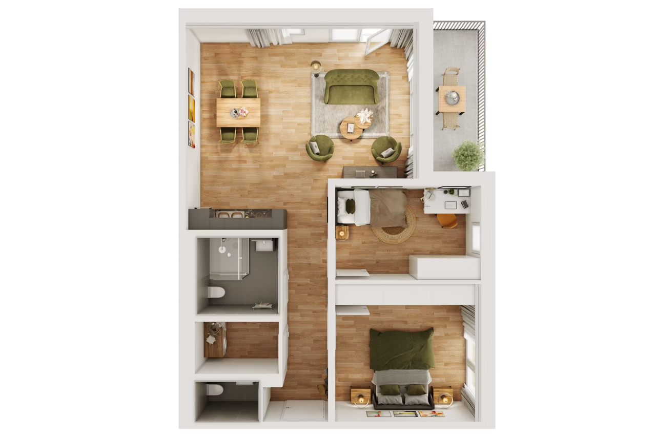 Grundriss Apartment Typ D